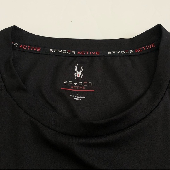 Spyder Activewear Workout Crop Top with mesh and cutout on the back Size Large - Picture 3 of 6